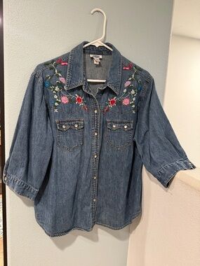 Old Navy Washed Blue Denim Shirt